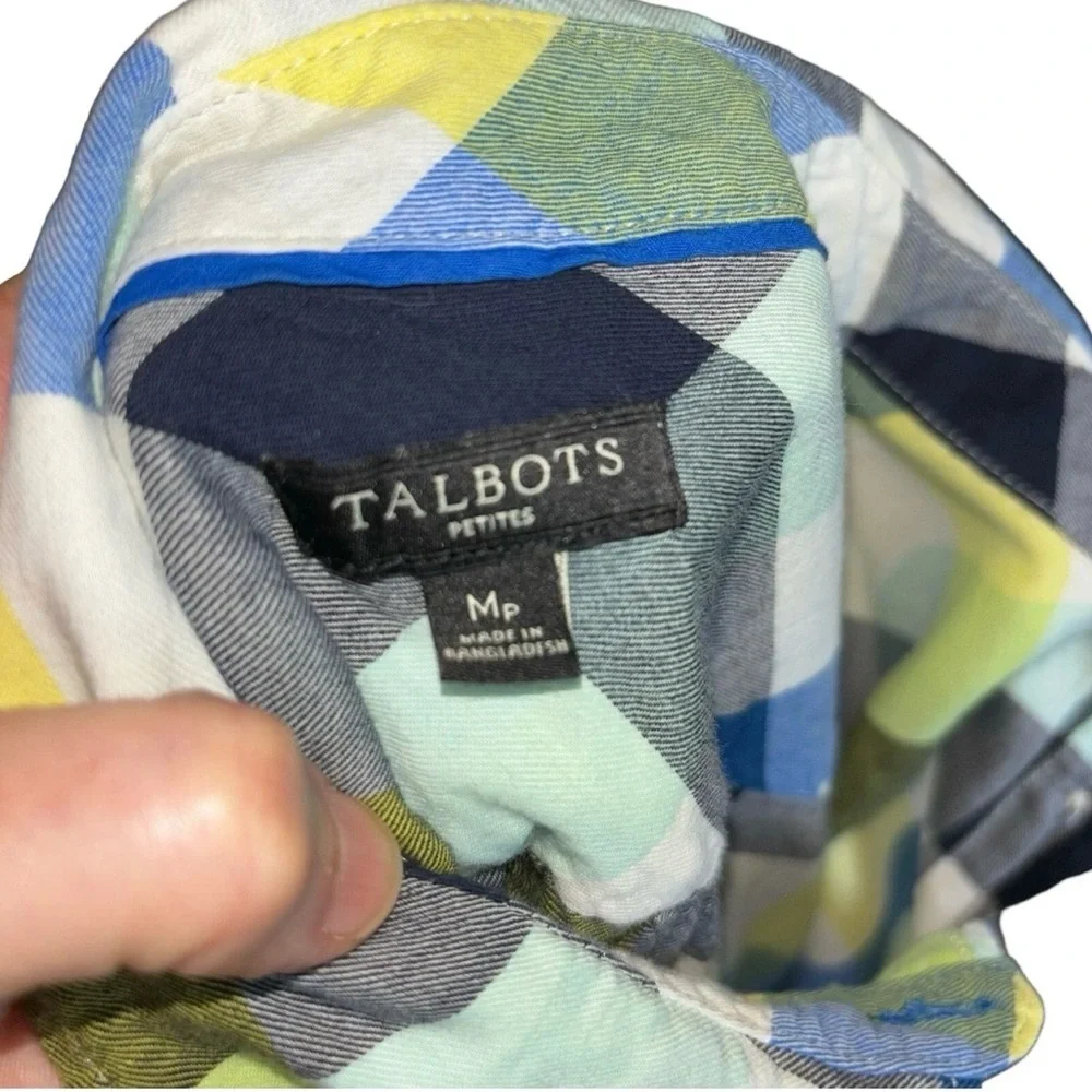 Talbots Women's Size Petite Medium Button Down Shirt Plaid Long Sleeve Prepp - Picture 6 of 7